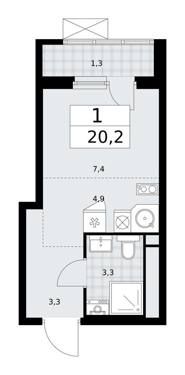 Apartment Sale, 20.2平方米 at Prokshino, Prokshino Residential Complex, Sosenskoye Settlement, Moscow, Russia #1