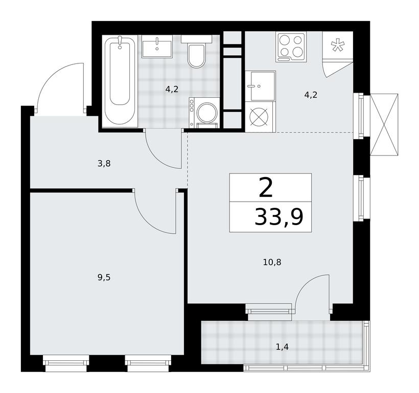 1-BD Apartment Sale, 33.9 sq. m. at Prokshino, Prokshino Residential Complex, Sosenskoye Settlement, Moscow, Russia #1 1-BD Apartment Sale, 33.9 sq. m. at Prokshino, Prokshino Residential Complex, Sosenskoye Settlement, Moscow, Russia #1