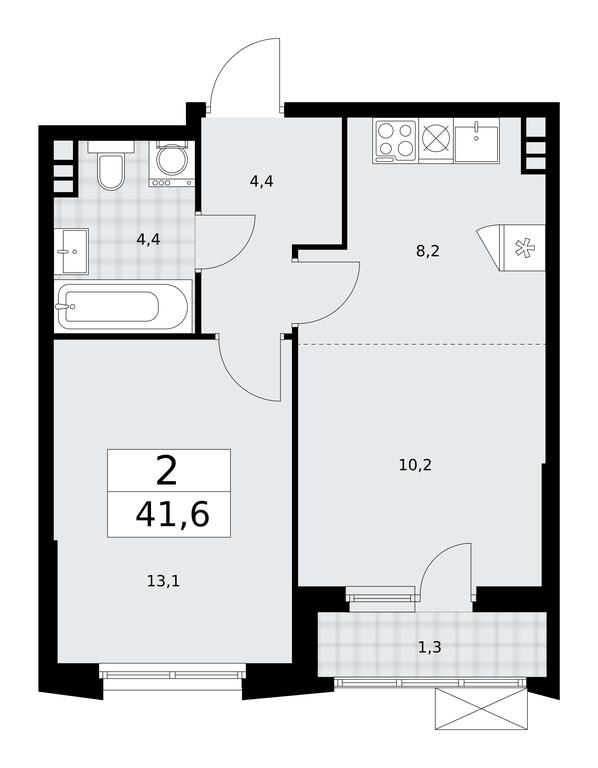 1-BD Apartment Sale, 41.6 sq. m. at Prokshino, Prokshino Residential Complex, Sosenskoye Settlement, Moscow, Russia #2 1-BD Apartment Sale, 41.6 sq. m. at Prokshino, Prokshino Residential Complex, Sosenskoye Settlement, Moscow, Russia #2