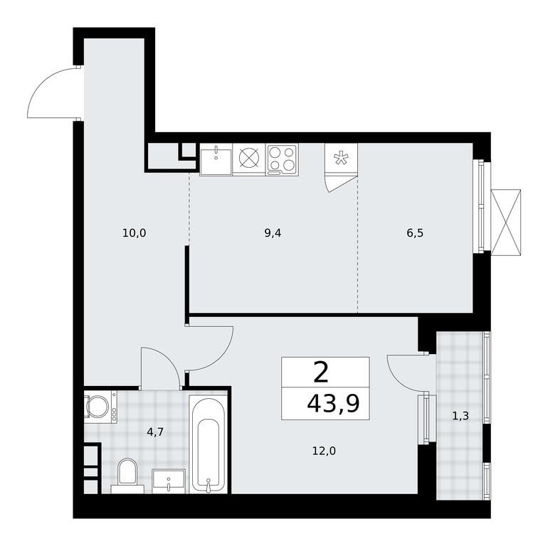 1-BD Apartment Sale, 43.9平方米 at Prokshino, Prokshino Residential Complex, Sosenskoye Settlement, Moscow, Russia #1 1-BD Apartment Sale, 43.9平方米 at Prokshino, Prokshino Residential Complex, Sosenskoye Settlement, Moscow, Russia #1
