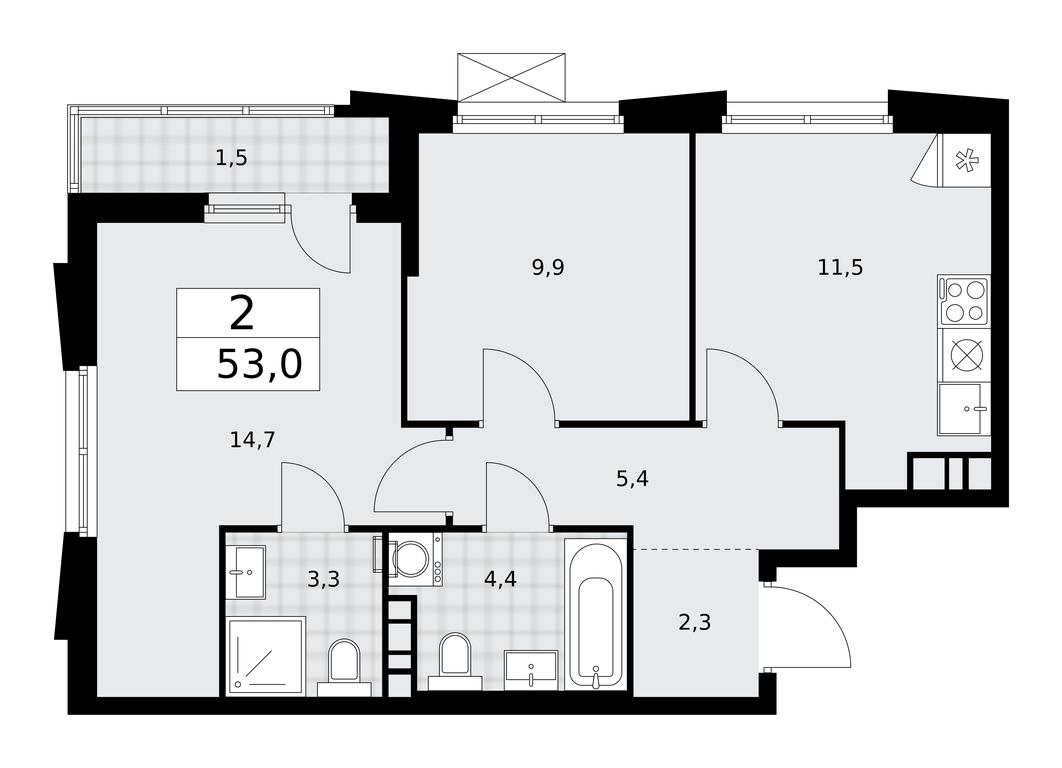 1-BD Apartment Sale, 53 sq. m. at Prokshino, Prokshino Residential Complex, Sosenskoye Settlement, Moscow, Russia #1 1-BD Apartment Sale, 53 sq. m. at Prokshino, Prokshino Residential Complex, Sosenskoye Settlement, Moscow, Russia #1