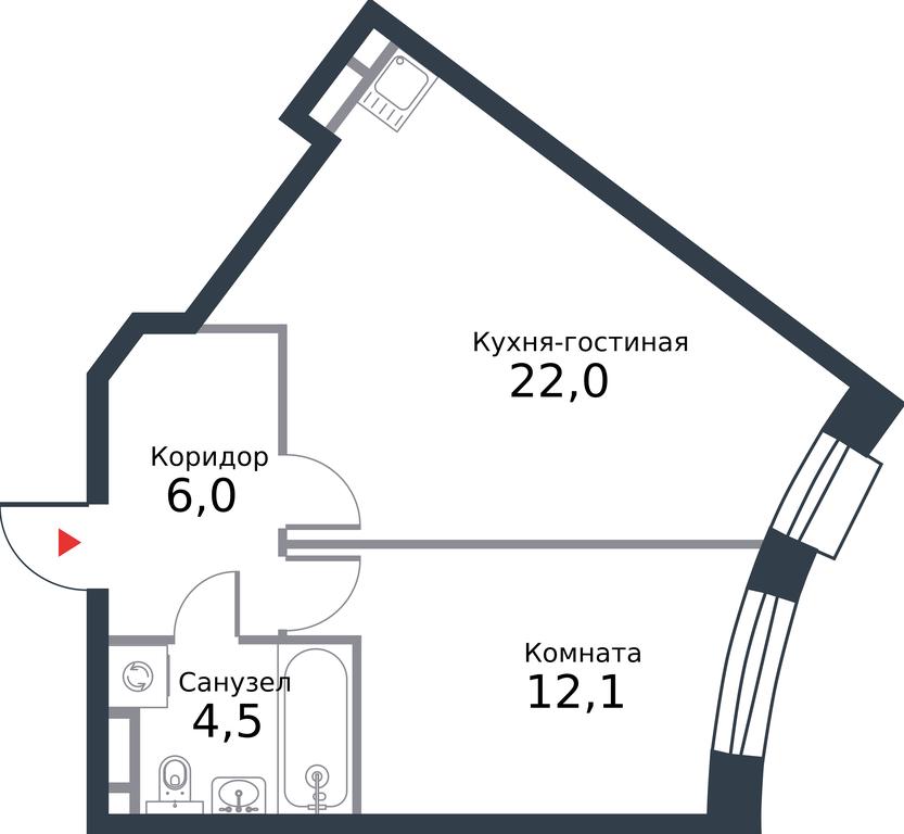 Apartment Sale, 44.6 sq. m. at River Park, Korabelnaya Street, 17к1, Moscow, Russia #1 Apartment Sale, 44.6 sq. m. at River Park, Korabelnaya Street, 17к1, Moscow, Russia #1