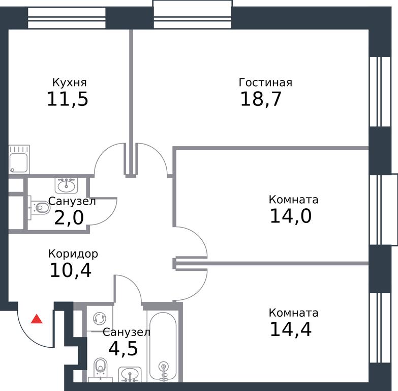 Apartment Sale, 75.5 sq. m. at River Park, Korabelnaya Street, 17к1, Moscow, Russia #1 Apartment Sale, 75.5 sq. m. at River Park, Korabelnaya Street, 17к1, Moscow, Russia #1