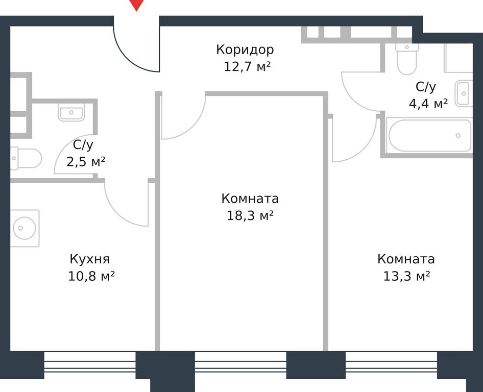 Apartment Sale, 62 sq. m. at River Park, Korabelnaya Street, 17к1, Moscow, Russia #1