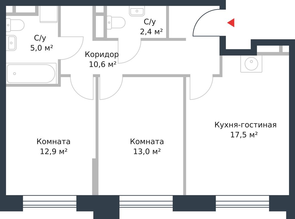 Apartment Sale, 61.4 sq. m. at River Park, Korabelnaya Street, 17к1, Moscow, Russia #1 Apartment Sale, 61.4 sq. m. at River Park, Korabelnaya Street, 17к1, Moscow, Russia #1