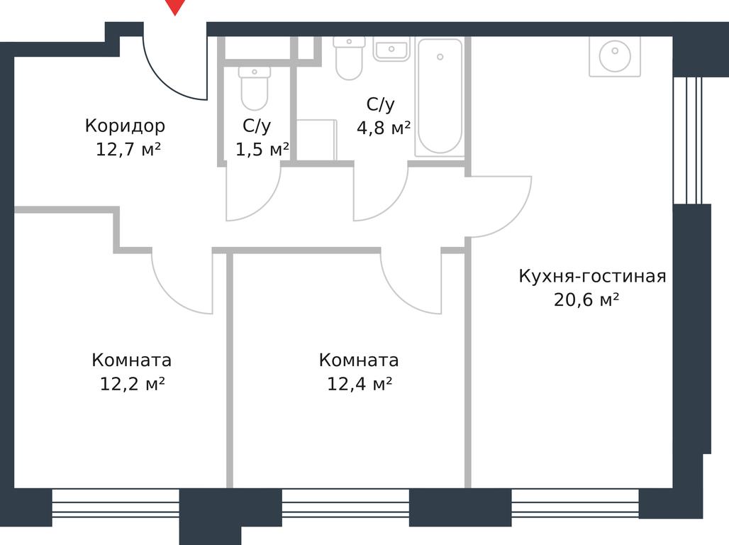 Apartment Sale, 64.2 sq. m. at River Park, Korabelnaya Street, 17к1, Moscow, Russia #1