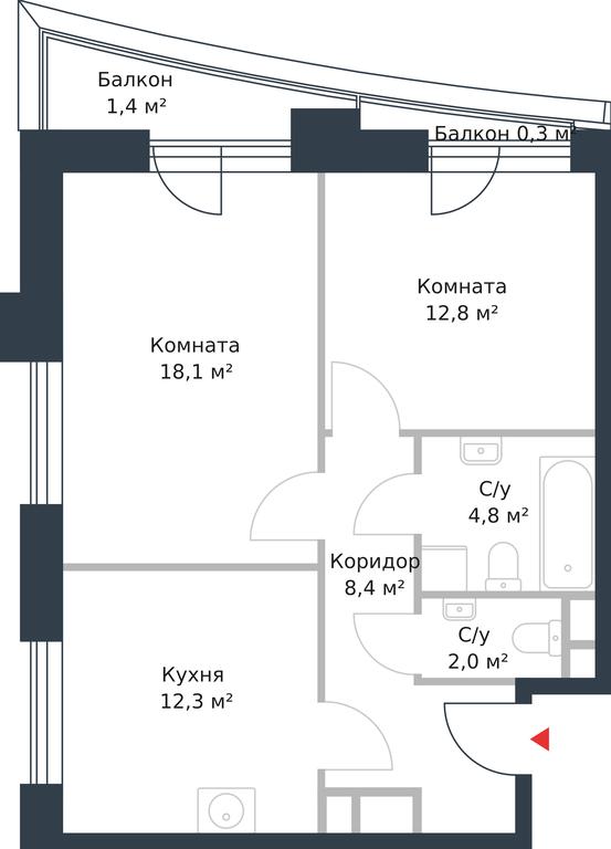 Apartment Sale, 60.1 sq. m. at River Park, Korabelnaya Street, 17к1, Moscow, Russia #1 Apartment Sale, 60.1 sq. m. at River Park, Korabelnaya Street, 17к1, Moscow, Russia #1