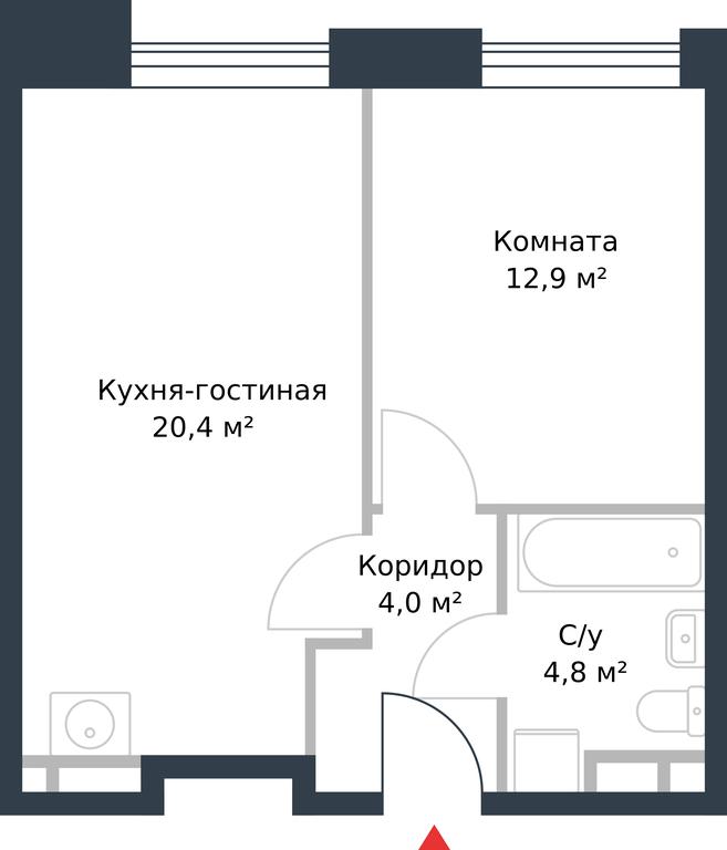 Apartment Sale, 42.1平方米 at River Park, Korabelnaya Street, 17к1, Moscow, Russia #1