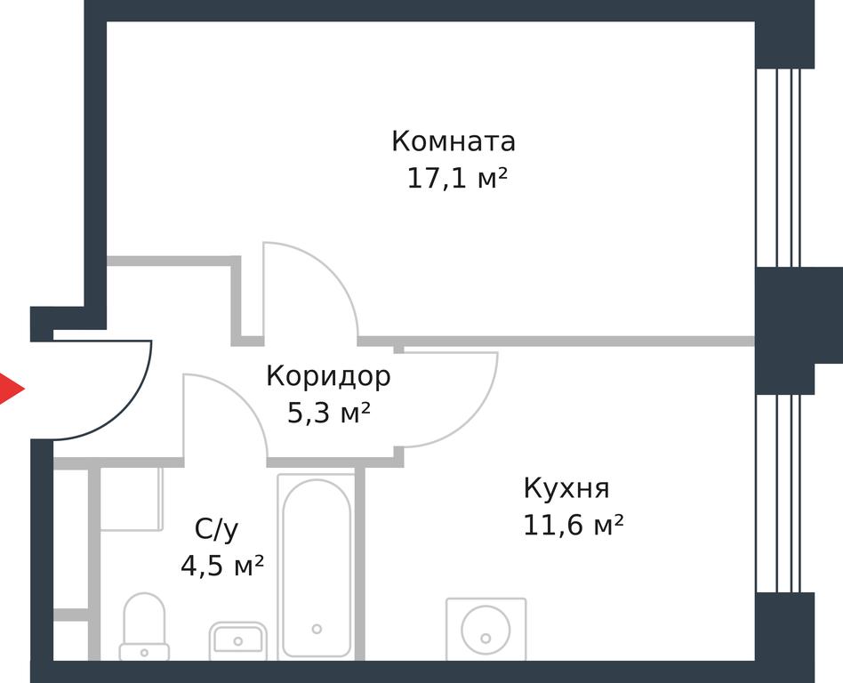 Apartment Sale, 38.5 sq. m. at River Park, Korabelnaya Street, 17к1, Moscow, Russia #1