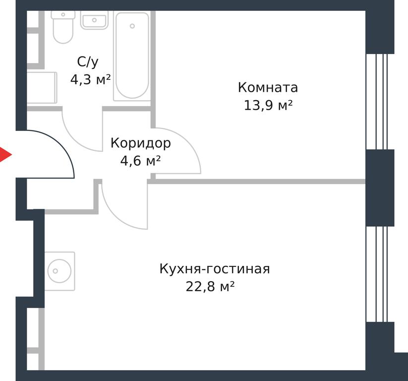 Apartment Sale, 45.6 sq. m. at River Park, Korabelnaya Street, 17к1, Moscow, Russia #1 Apartment Sale, 45.6 sq. m. at River Park, Korabelnaya Street, 17к1, Moscow, Russia #1