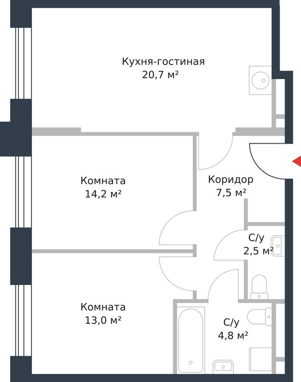 Apartment Sale, 62.7 sq. m. at River Park, Korabelnaya Street, 17к1, Moscow, Russia #1 Apartment Sale, 62.7 sq. m. at River Park, Korabelnaya Street, 17к1, Moscow, Russia #1