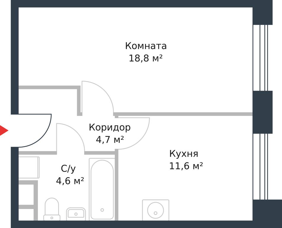 Apartment Sale, 39.7 sq. m. at River Park, Korabelnaya Street, 17к1, Moscow, Russia #1 Apartment Sale, 39.7 sq. m. at River Park, Korabelnaya Street, 17к1, Moscow, Russia #1