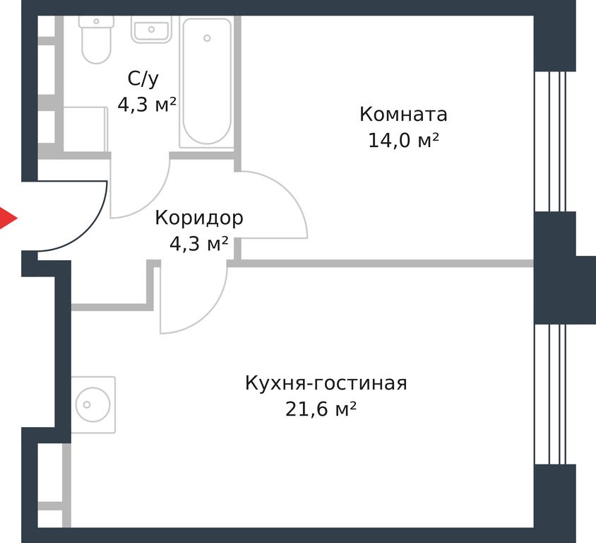Apartment Sale, 44.2 sq. m. at River Park, Korabelnaya Street, 17к1, Moscow, Russia #1 Apartment Sale, 44.2 sq. m. at River Park, Korabelnaya Street, 17к1, Moscow, Russia #1