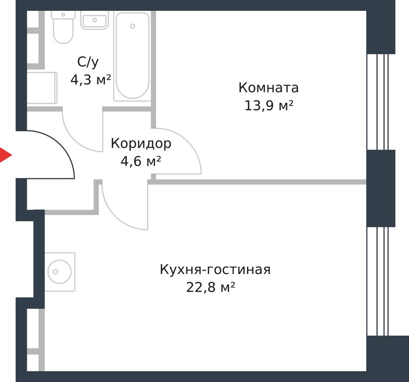Apartment Sale, 42.2 sq. m. at River Park, Korabelnaya Street, 17к1, Moscow, Russia #1 Apartment Sale, 42.2 sq. m. at River Park, Korabelnaya Street, 17к1, Moscow, Russia #1