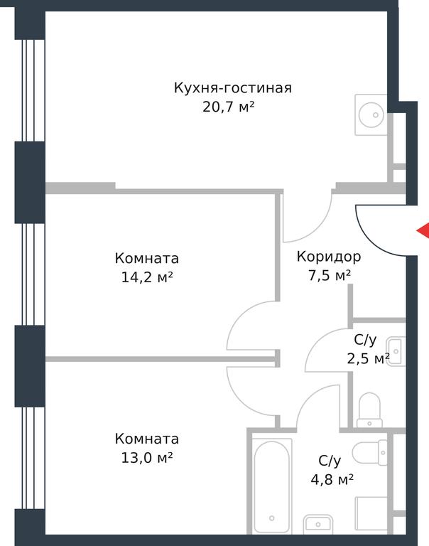 Apartment Sale, 62.7平方米 at River Park, Korabelnaya Street, 17к1, Moscow, Russia #1 Apartment Sale, 62.7平方米 at River Park, Korabelnaya Street, 17к1, Moscow, Russia #1