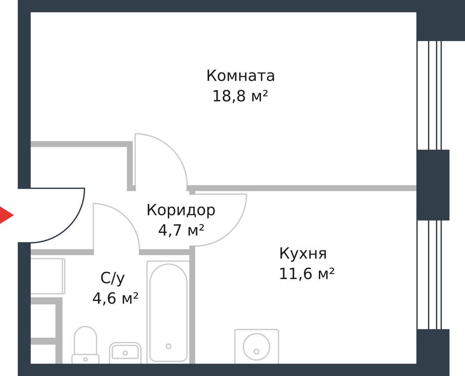 Apartment Sale, 39.7 sq. m. at River Park, Korabelnaya Street, 17к1, Moscow, Russia #1 Apartment Sale, 39.7 sq. m. at River Park, Korabelnaya Street, 17к1, Moscow, Russia #1