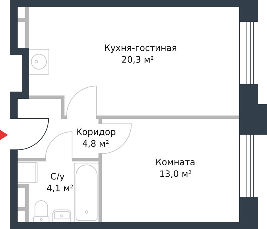 Apartment Sale, 42.2 sq. m. at River Park, Korabelnaya Street, 17к1, Moscow, Russia #1