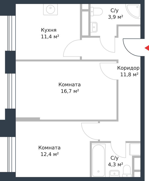 Apartment Sale, 60.5 sq. m. at River Park, Korabelnaya Street, 17к1, Moscow, Russia #1