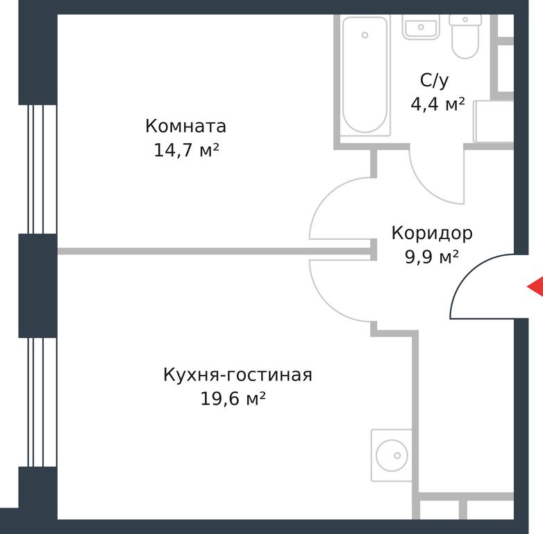Apartment Sale, 48.6 sq. m. at River Park, Korabelnaya Street, 17к1, Moscow, Russia #1