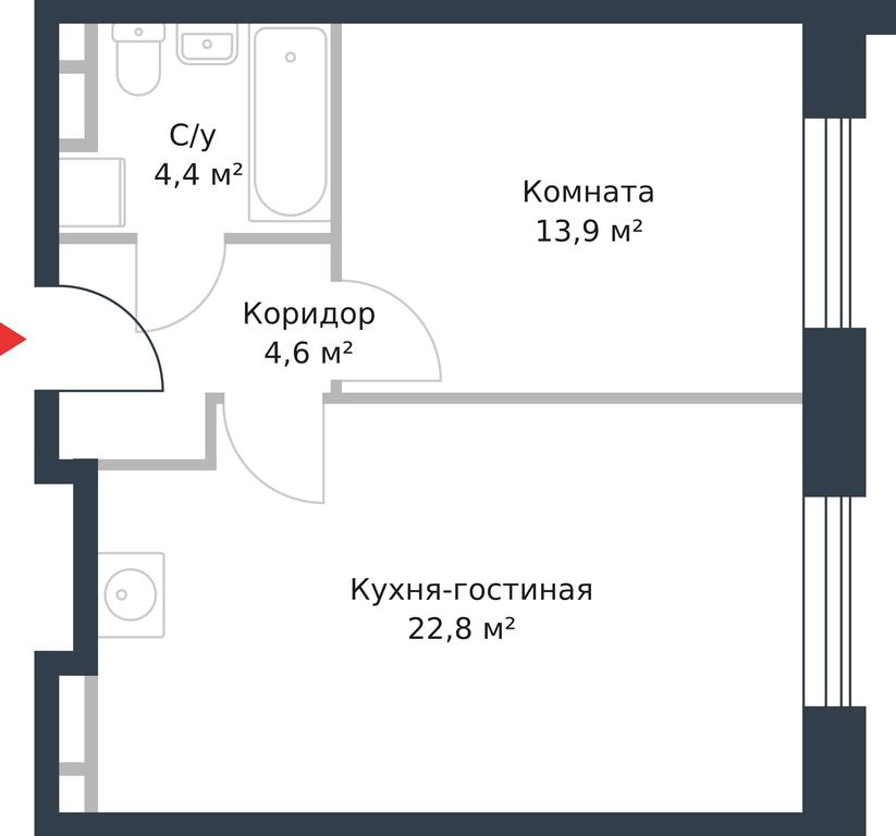 Apartment Sale, 45.7 sq. m. at River Park, Korabelnaya Street, 17к1, Moscow, Russia #1 Apartment Sale, 45.7 sq. m. at River Park, Korabelnaya Street, 17к1, Moscow, Russia #1