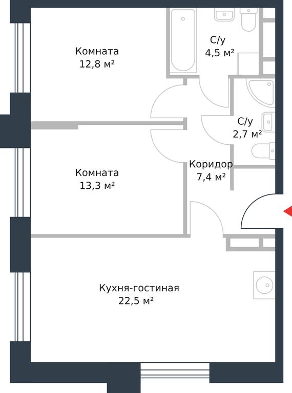 Apartment Sale, 63.2 sq. m. at River Park, Korabelnaya Street, 17к1, Moscow, Russia #1 Apartment Sale, 63.2 sq. m. at River Park, Korabelnaya Street, 17к1, Moscow, Russia #1