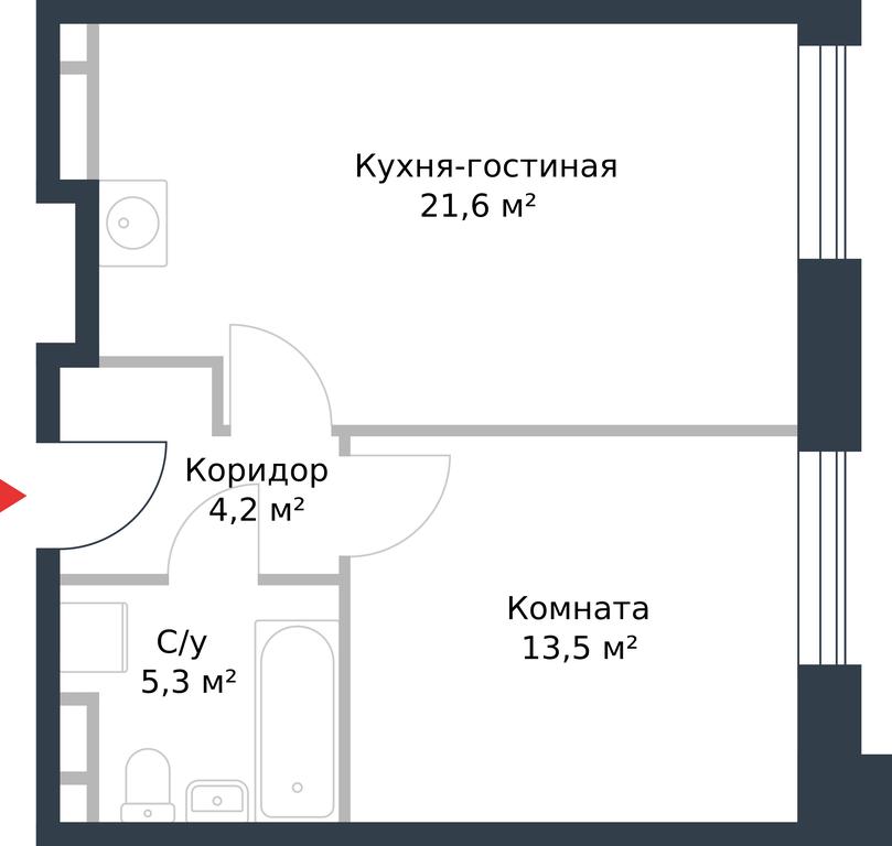 Apartment Sale, 44.6 sq. m. at River Park, Korabelnaya Street, 17к1, Moscow, Russia #1
