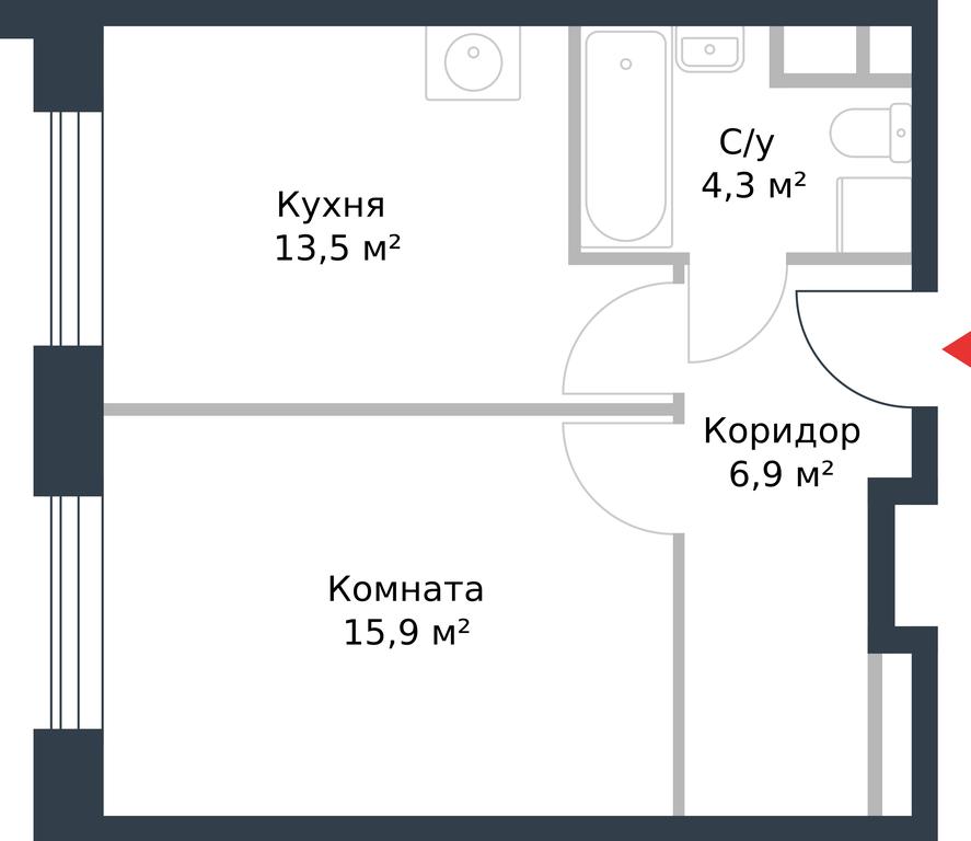 Apartment Sale, 40.6 sq. m. at River Park, Korabelnaya Street, 17к1, Moscow, Russia #1