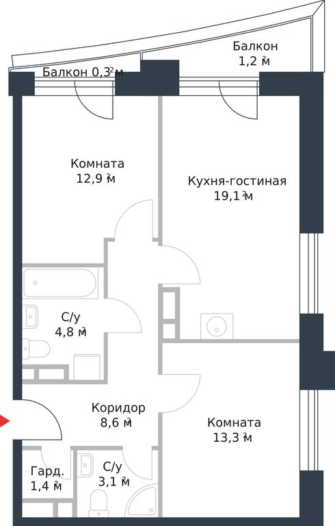Apartment Sale, 64.7平方米 at River Park, Korabelnaya Street, 17к1, Moscow, Russia #1 Apartment Sale, 64.7平方米 at River Park, Korabelnaya Street, 17к1, Moscow, Russia #1