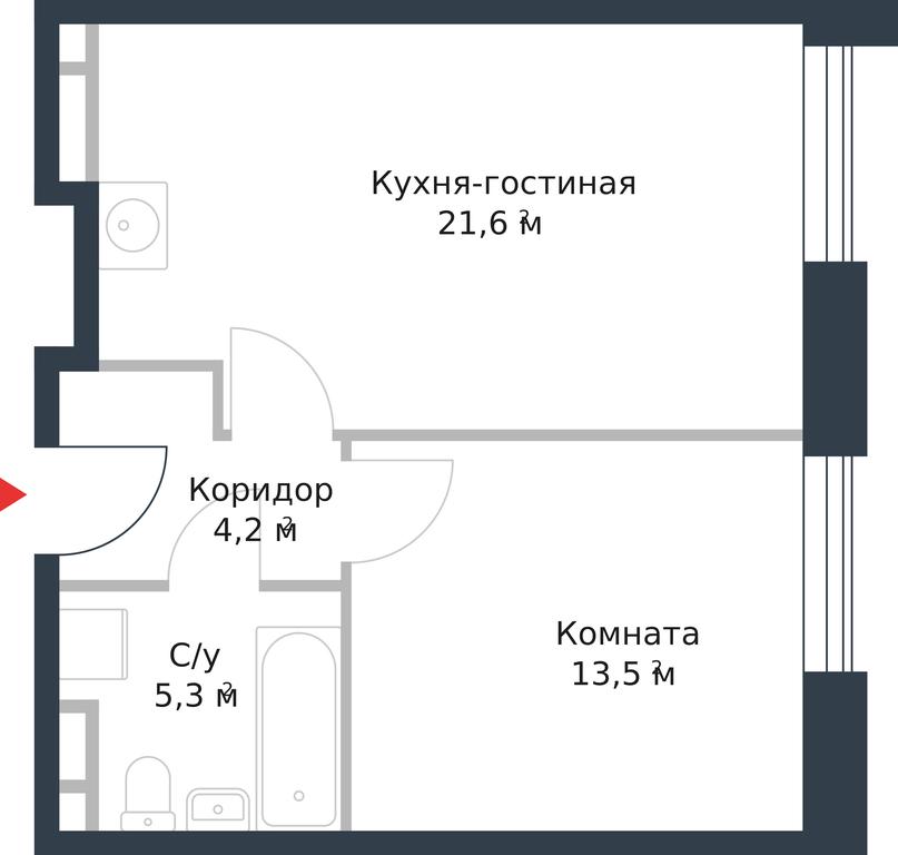 Apartment Sale, 44.6 sq. m. at River Park, Korabelnaya Street, 17к1, Moscow, Russia #1 Apartment Sale, 44.6 sq. m. at River Park, Korabelnaya Street, 17к1, Moscow, Russia #1