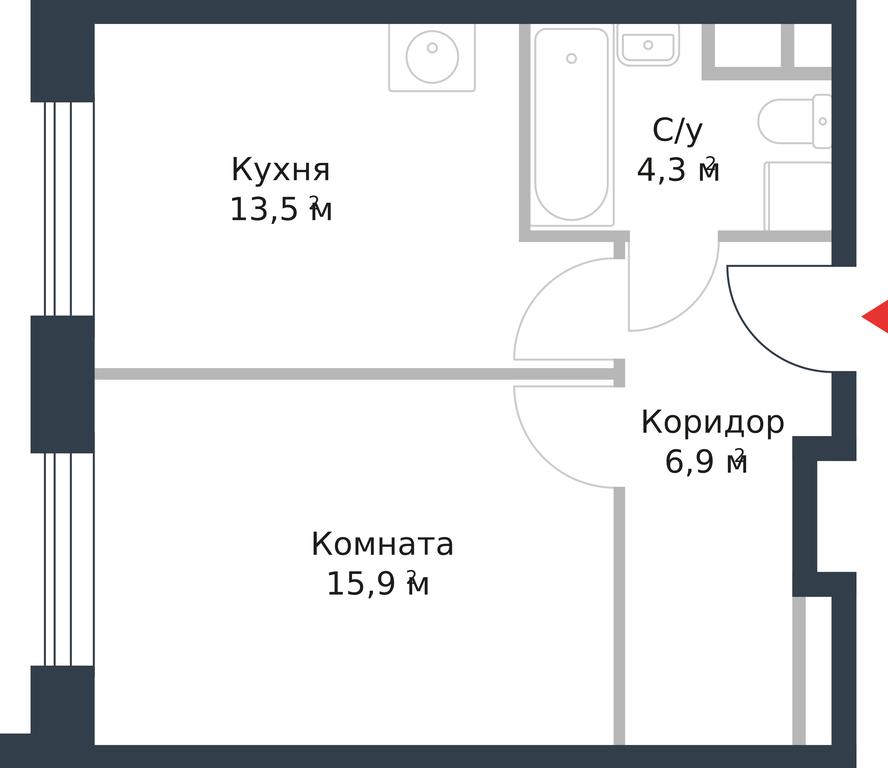 Apartment Sale, 40.6 sq. m. at River Park, Korabelnaya Street, 17к1, Moscow, Russia #1 Apartment Sale, 40.6 sq. m. at River Park, Korabelnaya Street, 17к1, Moscow, Russia #1