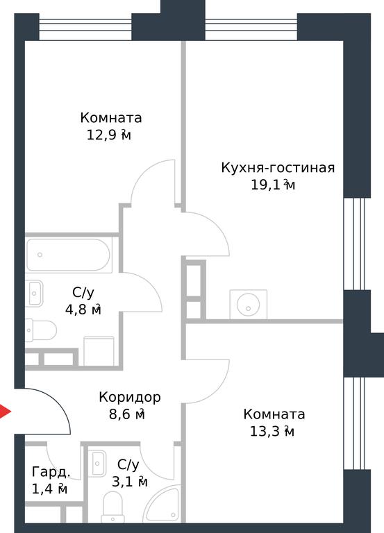 Apartment Sale, 63.2 sq. m. at River Park, Korabelnaya Street, 17к1, Moscow, Russia #1 Apartment Sale, 63.2 sq. m. at River Park, Korabelnaya Street, 17к1, Moscow, Russia #1