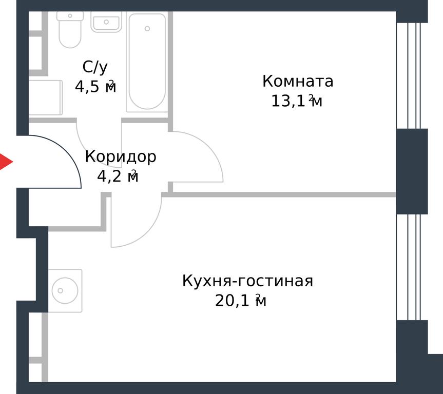 Apartment Sale, 41.9平方米 at River Park, Korabelnaya Street, 17к1, Moscow, Russia #1 Apartment Sale, 41.9平方米 at River Park, Korabelnaya Street, 17к1, Moscow, Russia #1