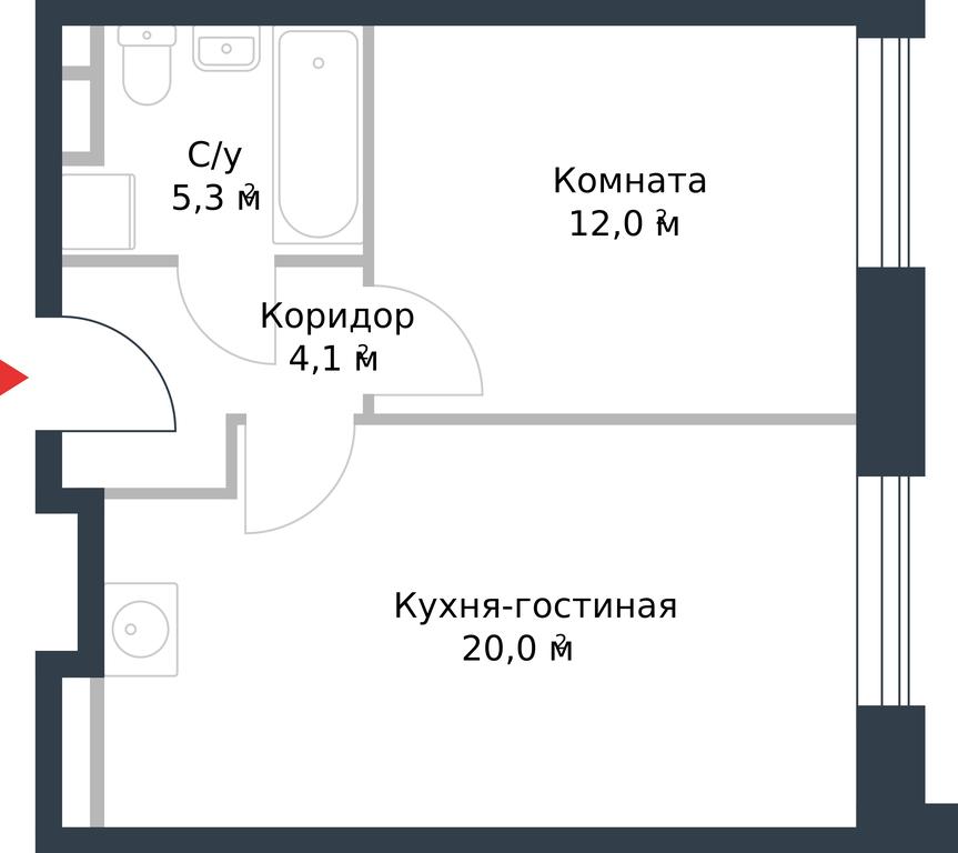 Apartment Sale, 41.4 sq. m. at River Park, Korabelnaya Street, 17к1, Moscow, Russia #1