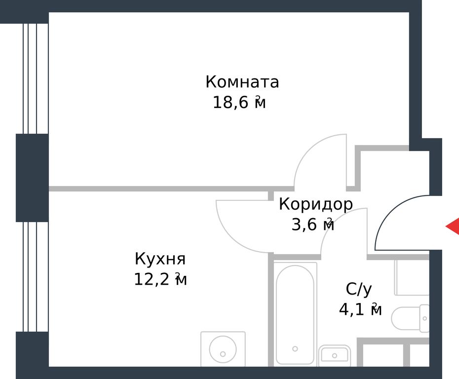 Apartment Sale, 38.5 sq. m. at River Park, Korabelnaya Street, 17к1, Moscow, Russia #1
