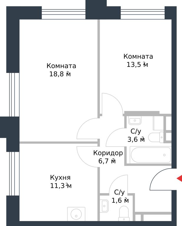 Apartment Sale, 55.5 sq. m. at River Park, Korabelnaya Street, 17к1, Moscow, Russia #1