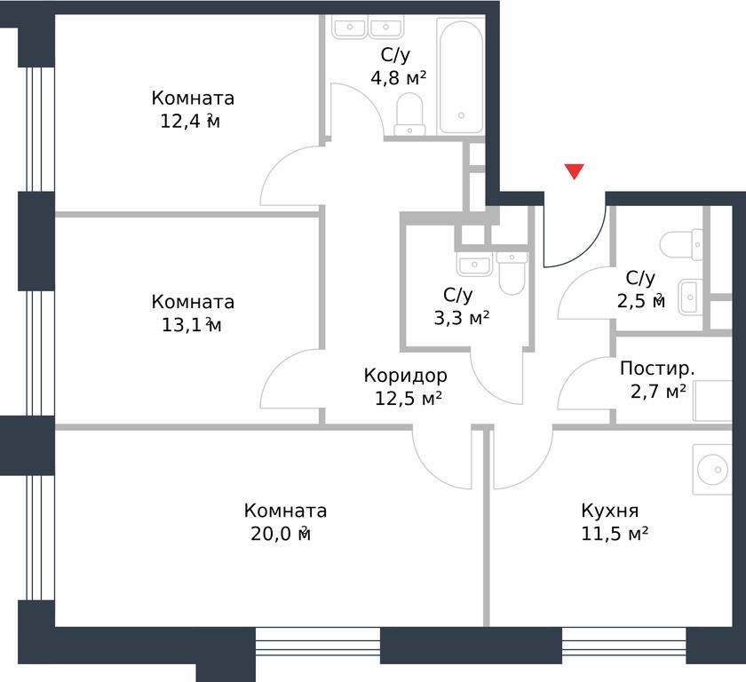 Apartment Sale, 82.8 sq. m. at River Park, Korabelnaya Street, 17к1, Moscow, Russia #1 Apartment Sale, 82.8 sq. m. at River Park, Korabelnaya Street, 17к1, Moscow, Russia #1