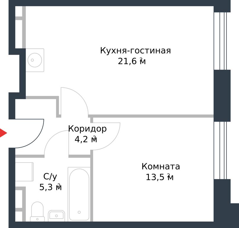 Apartment Sale, 44.6 sq. m. at River Park, Korabelnaya Street, 17к1, Moscow, Russia #1