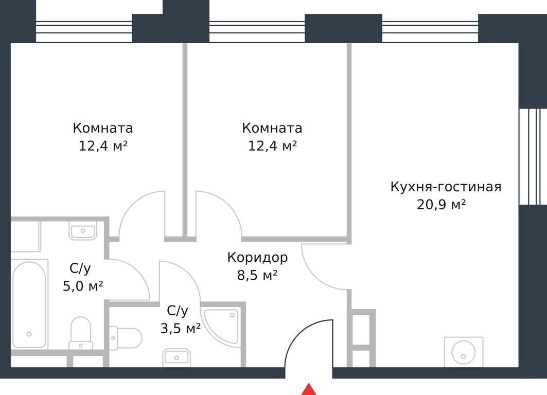 Apartment Sale, 62.7平方米 at River Park, Korabelnaya Street, 17к1, Moscow, Russia #1 Apartment Sale, 62.7平方米 at River Park, Korabelnaya Street, 17к1, Moscow, Russia #1