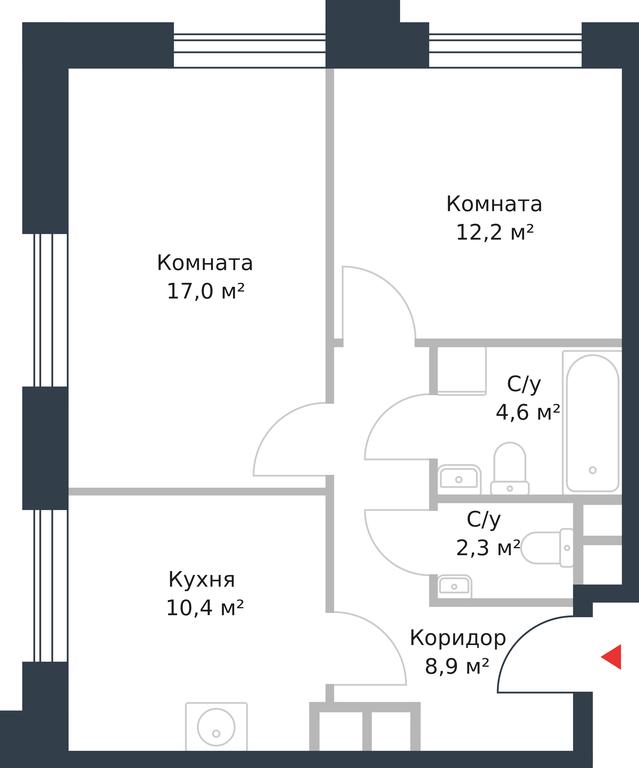 Apartment Sale, 55.4平方米 at River Park, Korabelnaya Street, 17к1, Moscow, Russia #1