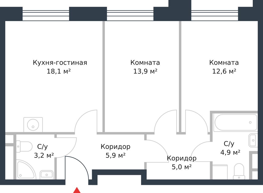 Apartment Sale, 63.6 sq. m. at River Park, Korabelnaya Street, 17к1, Moscow, Russia #1