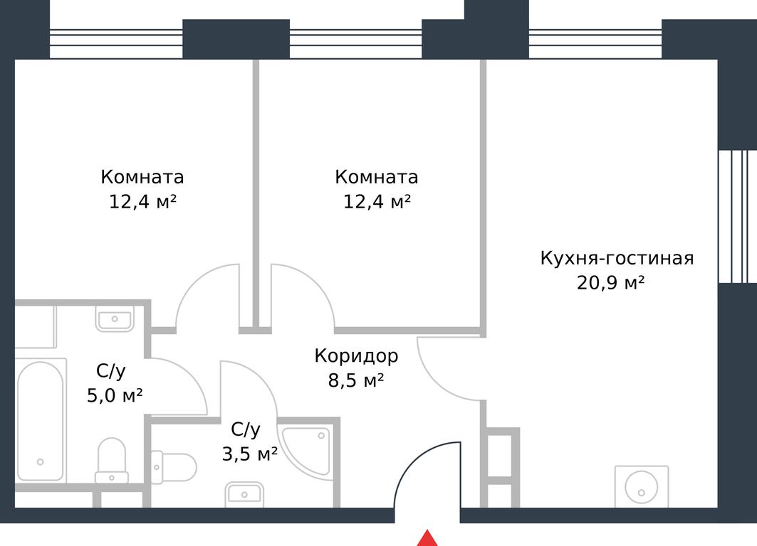 Apartment Sale, 62.7 sq. m. at River Park, Korabelnaya Street, 17к1, Moscow, Russia #1