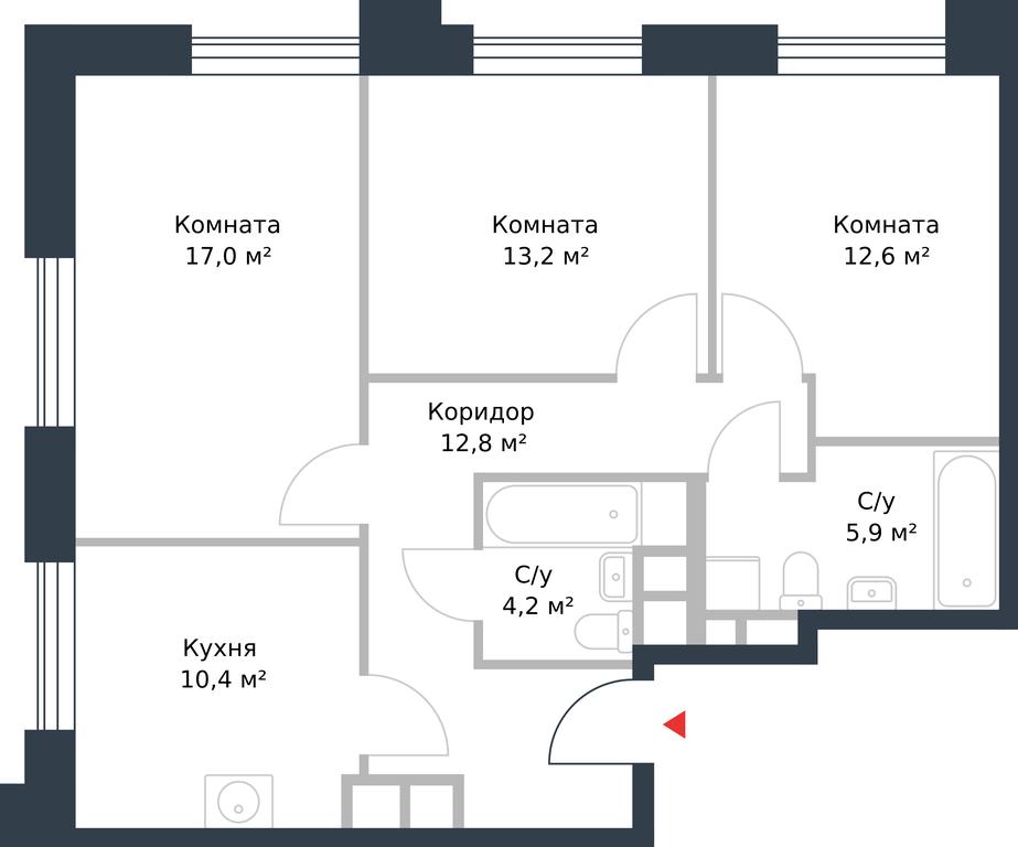Apartment Sale, 76.1 sq. m. at River Park, Korabelnaya Street, 17к1, Moscow, Russia #1