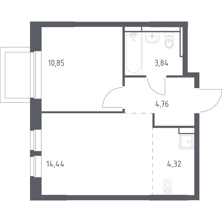 Apartment Sale, 38.21 sq. m. at Novoe Vidnoe, Kalinovka Village, Leninskiy City District, Moscow Region, Russia #1