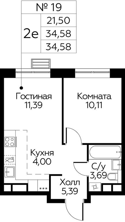 1-BD Apartment Sale, 34.58 sq. m. at Eko Bunino, prospekt Kuprina, 34к1, Sosenskoye Settlement, Moscow, Russia #1 1-BD Apartment Sale, 34.58 sq. m. at Eko Bunino, prospekt Kuprina, 34к1, Sosenskoye Settlement, Moscow, Russia #1