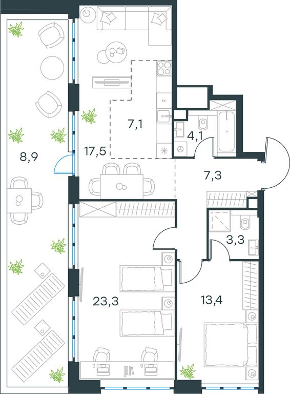 2-BD Apartment Sale, 84.9平方米 at Level Yzhnoportovaya, Yuzhnoportovaya Street, 28Ас17, Moscow, Russia #1 2-BD Apartment Sale, 84.9平方米 at Level Yzhnoportovaya, Yuzhnoportovaya Street, 28Ас17, Moscow, Russia #1