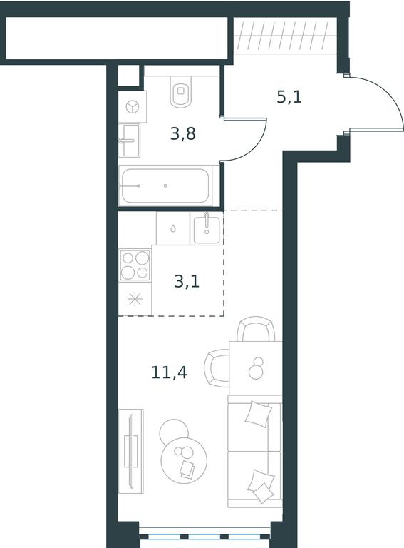 Продажа квартиры, 23,4 м² в ЖК «Левел Южнопортовая (Level Южнопортовая)», Южнопортовая улица, 28Ас17, Москва, Россия #1 Продажа квартиры, 23,4 м² в ЖК «Левел Южнопортовая (Level Южнопортовая)», Южнопортовая улица, 28Ас17, Москва, Россия #1