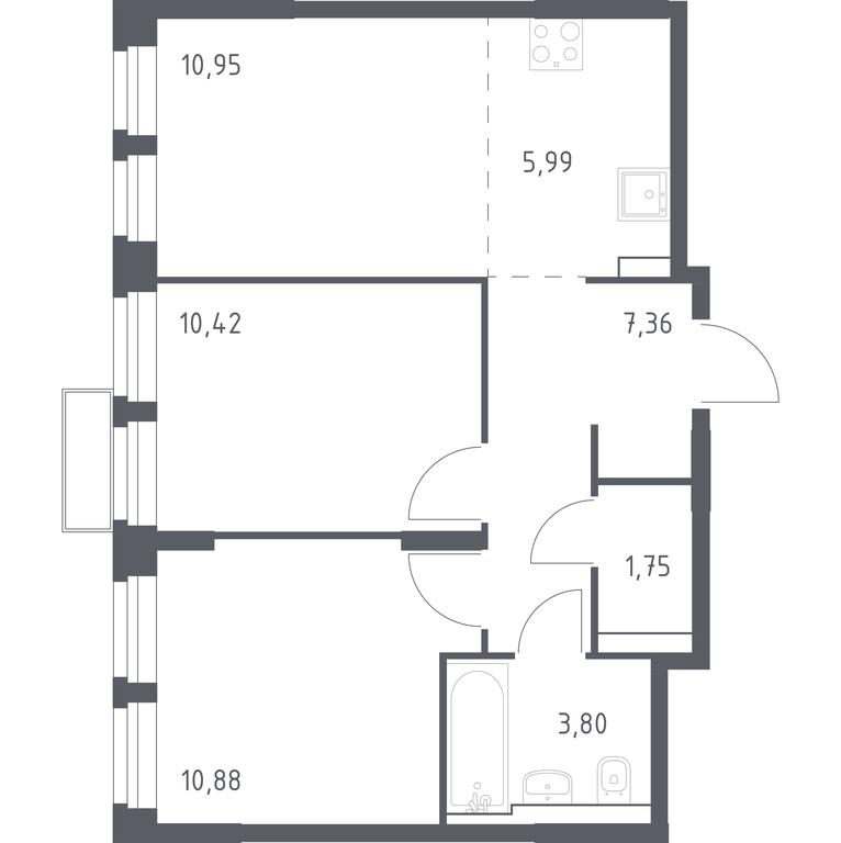 1-BD Apartment Sale, 51.27平方米 at Kvartal Strogino, zhiloy kompleks Kvartal Strogino, Krasnogorsk, Moscow Region, Russia #1 1-BD Apartment Sale, 51.27平方米 at Kvartal Strogino, zhiloy kompleks Kvartal Strogino, Krasnogorsk, Moscow Region, Russia #1