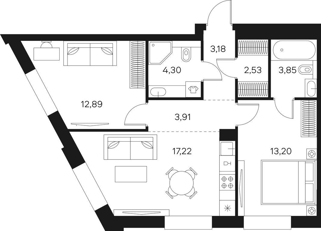 2-BD Apartment Sale, 60.9 sq. m. at Forst, Avtozavodskaya Street, 24, Moscow, Russia #1 2-BD Apartment Sale, 60.9 sq. m. at Forst, Avtozavodskaya Street, 24, Moscow, Russia #1