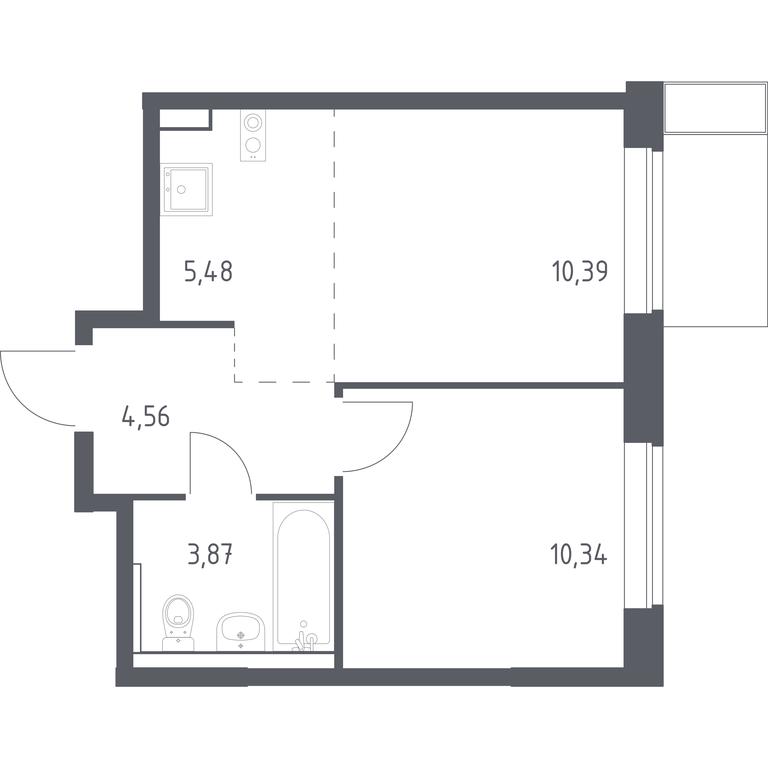 Apartment Sale, 34.64 sq. m. at Prigorod Lesnoe, Molodyozhny bulvar, 6, derevnya Misaylovo, Leninskiy City District, Moscow Region, Russia #1 Apartment Sale, 34.64 sq. m. at Prigorod Lesnoe, Molodyozhny bulvar, 6, derevnya Misaylovo, Leninskiy City District, Moscow Region, Russia #1