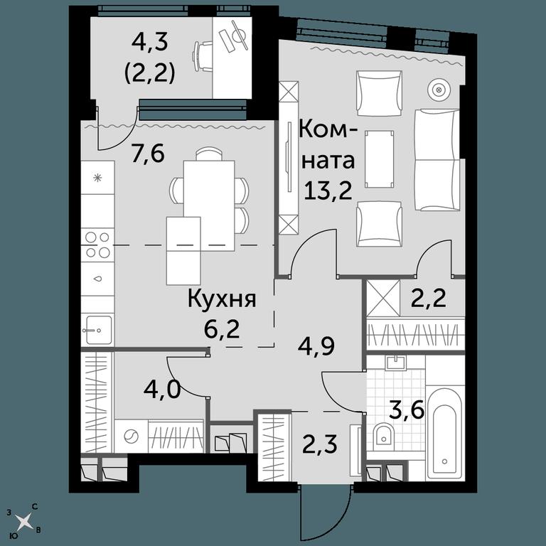 1-BD Apartment Sale, 46.2 sq. m. at Rotterdam, Varshavskoye Highway, 37Ак1с2, Moscow, Russia #1 1-BD Apartment Sale, 46.2 sq. m. at Rotterdam, Varshavskoye Highway, 37Ак1с2, Moscow, Russia #1